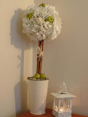 Apple White Silk Topiary Tree